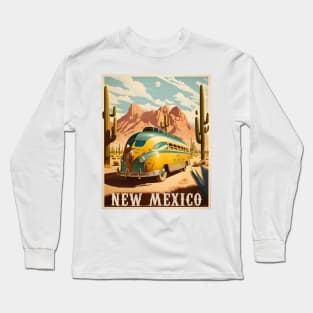 New Mexico Caravan Vintage Travel Art Poster Long Sleeve T-Shirt